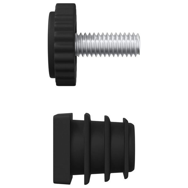 vidaXL Nivelatoare de mobilă Ajustabil 2 pcs Negru M6 PP