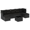 vidaXL Set mobilier de grădină cu perne, 8 piese, negru, poliratan