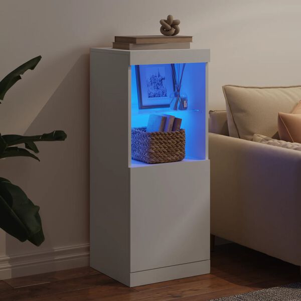 vidaXL Servantă cu lumini LED, alb, 41x37x100 cm