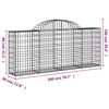 vidaXL Coșuri gabion arcuite 13 buc, 200x30x80/100cm, fier galvanizat