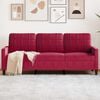 vidaXL Canapea cu 3 locuri, roșu vin, 180 cm, material catifea