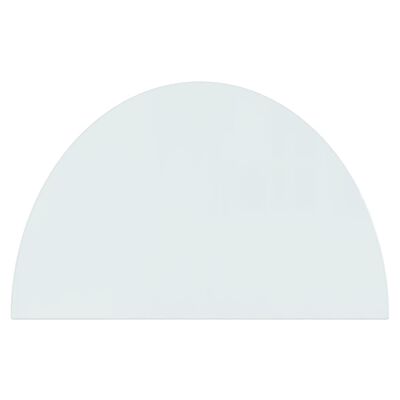 vidaXL Placă de sticlă pentru șemineu, semi-rotundă, 800x500 mm