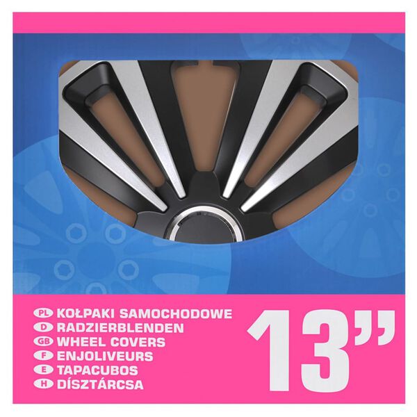 ProPlus Capace pentru roți "Fox", argintiu și negru, 13" 4 buc