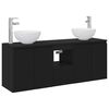 vidaXL Set dulap baie 3 buc. Negru 49,5 x 41 x 64,5 cm Lemn prelucrat