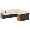 vidaXL Set mobilier de grădină cu perne, 8 piese, negru, poliratan