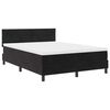 vidaXL Pat cu arcuri cu saltea cu headboard Negru 140 x 200 cm Catifea