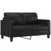 vidaXL Canapea cu 2 locuri, perne&pernuțe negru 140 cm piele ecologică
