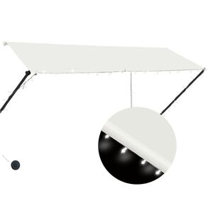 vidaXL Copertină retractabilă cu LED, crem, 300 x 150 cm