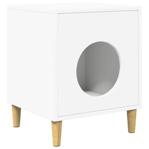 vidaXL Casa pentru pisici Alb 42,5 x 40 x 53 cm Lemn prelucrat