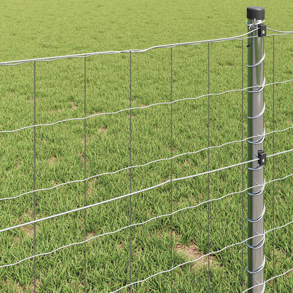 vidaXL Gard Euro Argintiu 1.5 x 10 m Metal zincat prin imersie la cald