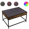 vidaXL Măsuță de cafea cu LED infinity, stejar fumuriu, 70x50x41 cm