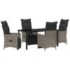 vidaXL Set de masă pentru grădină cu pernă 5 pcs Gri poliratan