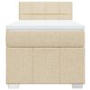 vidaXL Pat box spring cu saltea, crem, 90x200 cm, textil