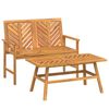 vidaXL Set mobilier de relaxare de grădină, 2 piese, lemn masiv acacia