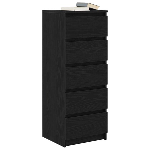 vidaXL Bufetă cu sertare Stejar negru 37,5x35x99 cm Lemn prelucrat