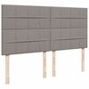 vidaXL Pat box spring cu saltea, gri taupe, 200x200 cm, textil