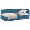 vidaXL Cadru de pat colțar cu headboard albastru 90 x 190 cm Catifea