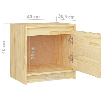 vidaXL Noptieră, 40x30,5x40 cm, lemn masiv de pin