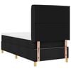 vidaXL Pat cu arcuri cu saltea cu headboard Negru 80 x 200 cm țesătură