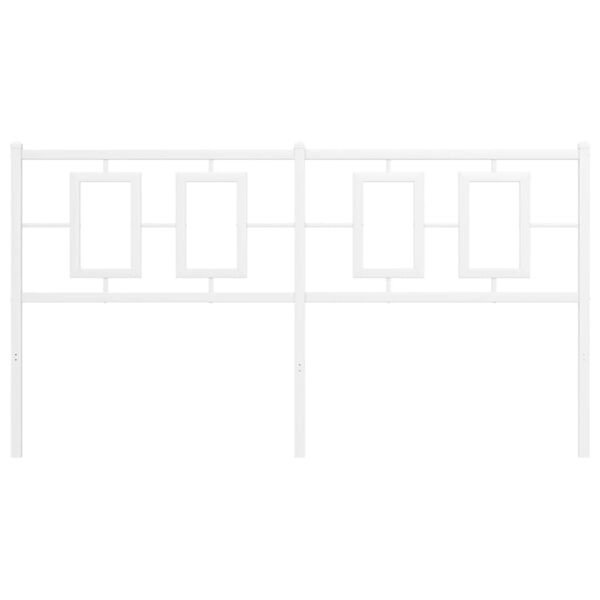 vidaXL Tăblie de pat metalică, alb, 160 cm