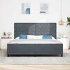 vidaXL Pat cu arcuri cu headboard Gri &icirc;nchis 200 x 200 cm Catifea