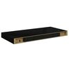 vidaXL Rafturi de perete, 2 buc., negru extralucios, 50x23x3,8 cm, MDF