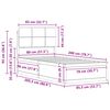 vidaXL Cadru de pat cu tăblie tapițată Gri deschis 80 x 200 cm