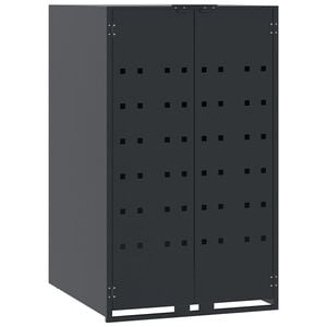vidaXL Depozitare pubele cu roți pentru un singur coș de gunoi, antracit, 69x79x117 cm, oțel