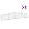 vidaXL Coșuri gabion arcuite 7 buc, 400x30x60/80 cm, fier galvanizat