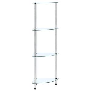 vidaXL Raft cu 4 niveluri transparent, 30x30x100 cm, sticlă securizată