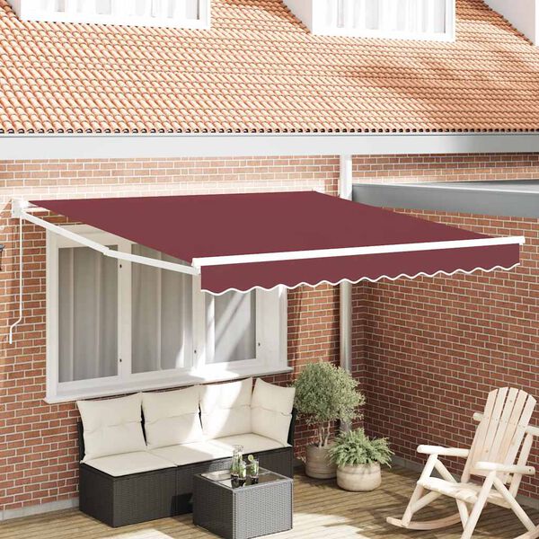 vidaXL Copertina retractabilă manual, vișiniu, 300x250 cm