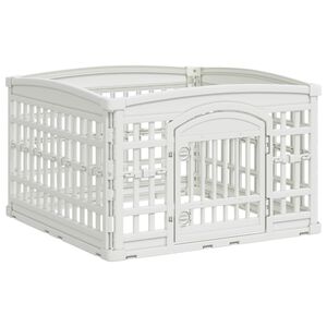 vidaXL Spațiu de joacă pentru c&acirc;ini cu 4 panouri Alb 91 x 91 x 58 cm