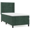vidaXL Pat box spring cu saltea, verde &icirc;nchis, 100x200 cm, catifea