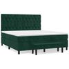 vidaXL Pat box spring cu saltea, verde &icirc;nchis, 160x200 cm, catifea