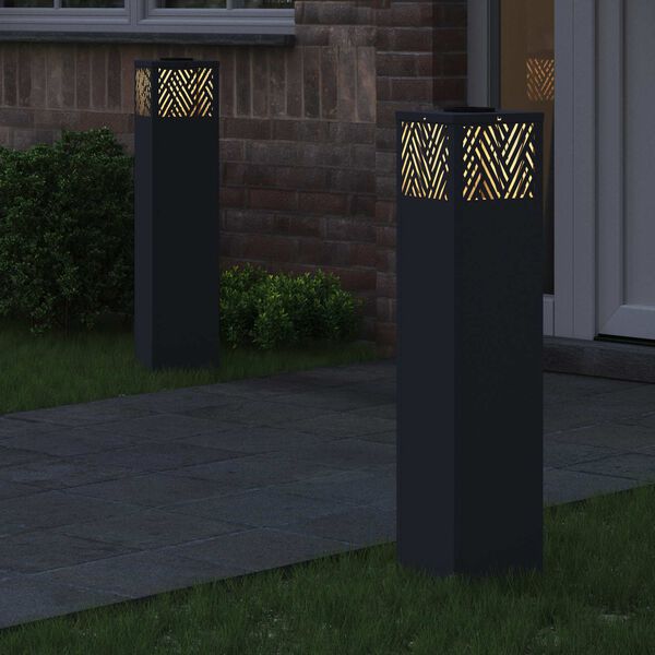 vidaXL Lumină LED Solară pentru Alei 2 pcs Antracit