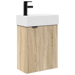 vidaXL Unitate de baie cu robinet Stejar Sonoma 45,5 x 22,5 x 84 cm