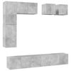 vidaXL Set de dulapuri TV, 8 piese, gri beton, lemn prelucrat