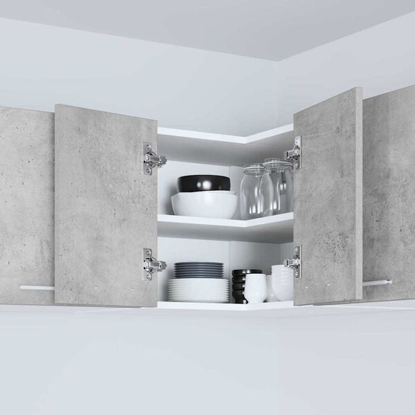 vidaXL Dulap suspendat Gri beton și Alb 57 x 57 x 40 cm Lemn compozit