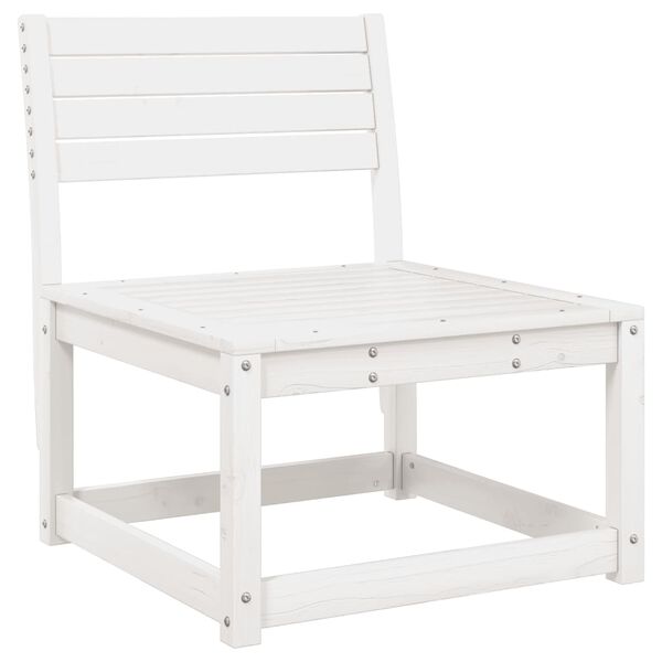 vidaXL Set canapea de grădină, 6 piese, alb, lemn masiv pin