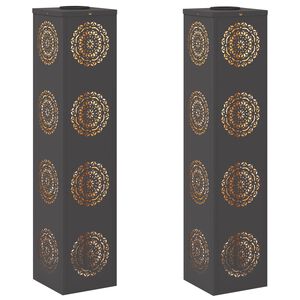 vidaXL Lumină LED Solară pentru Alei 2 buc. Alb cald 18 x 18 x 80 cm