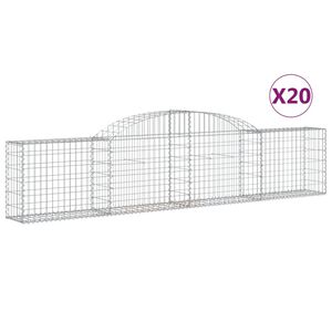 vidaXL Coșuri gabion arcuite, 20 buc., 300x30x60/80cm, fier galvanizat