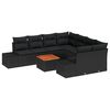 vidaXL Set de canapele pentru grădină 9 pcs Negru poliratan
