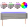 vidaXL Tăblie de pat cu LED, gri deschis, 183x16x78/88 cm, textil