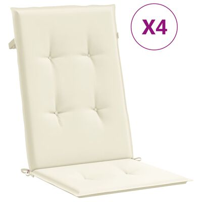 vidaXL Perne scaun de grădină, 4 buc, crem, 120x50x3 cm