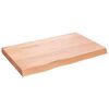 vidaXL Blat de masă maro 80x50x(2-6) cm, lemn masiv stejar tratat