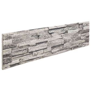 vidaXL Panouri de perete 10 buc. 100 x 25 cm Gri deschis Spumă EPS