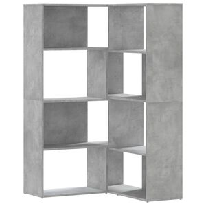 vidaXL Bibliotecă 4 niveluri gri beton 85x85x140 cm lemn prelucrat