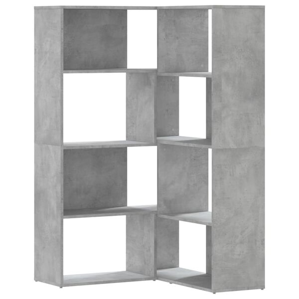 vidaXL Bibliotecă 4 niveluri gri beton 85x85x140 cm lemn prelucrat