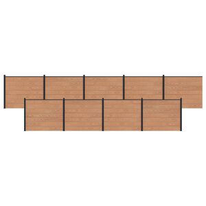 vidaXL Panou de Gardă 9 pcs WPC și Aluminiu Maro