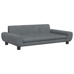 vidaXL Canapea pentru copii, gri &icirc;nchis, 100x54x33 cm, catifea